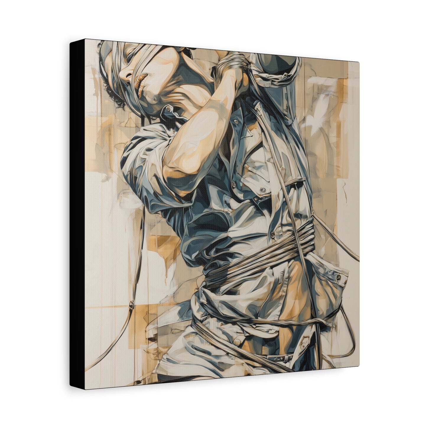 Gallery Wrapped Canvas, Ropes and Reverence Art Canvas, Erotic Shibari Art Canvas – Kai
