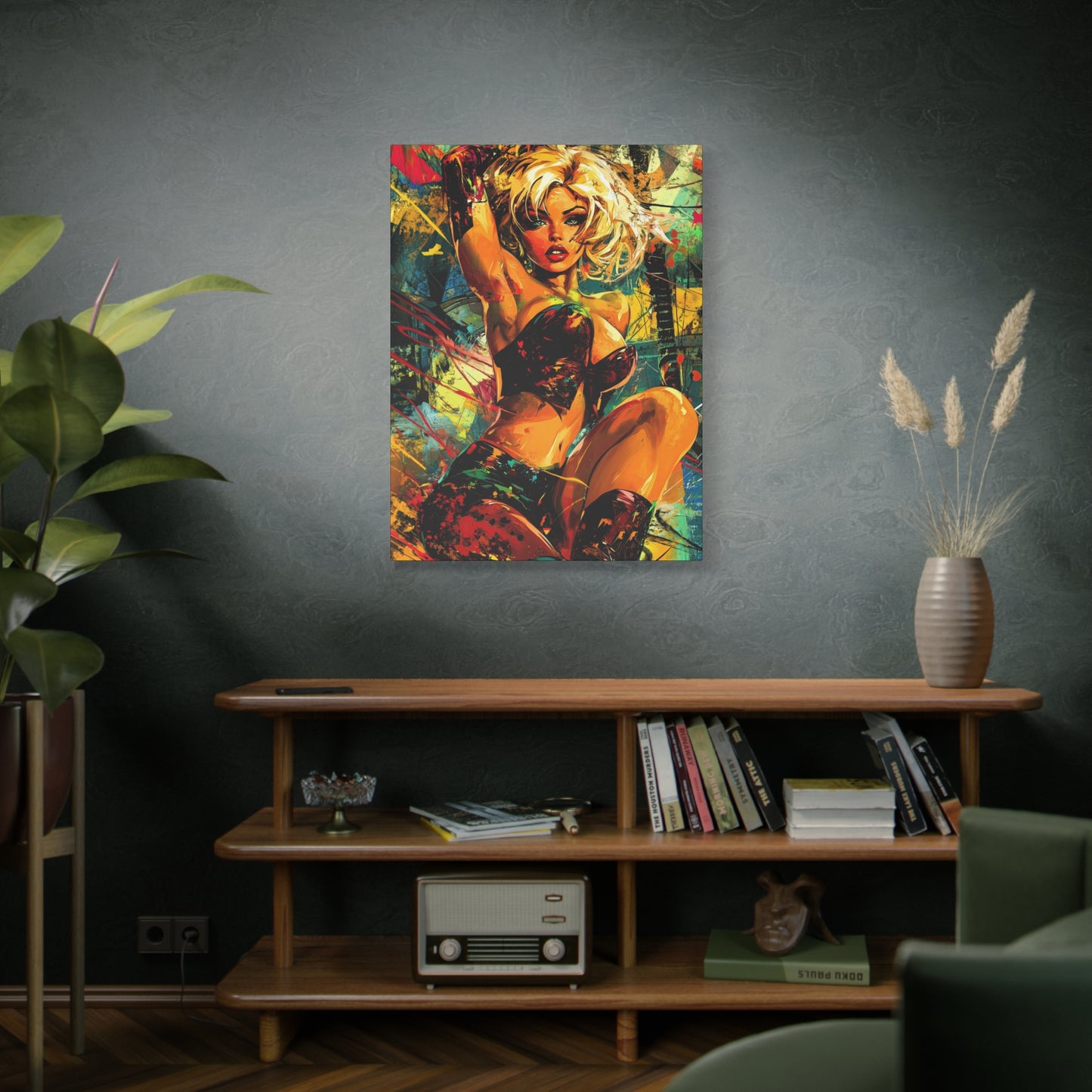 Gallery Wrapped Canvas, Guilt and Grit Adult Art Canvas, Erotic Pinup Art Canvas – Robin