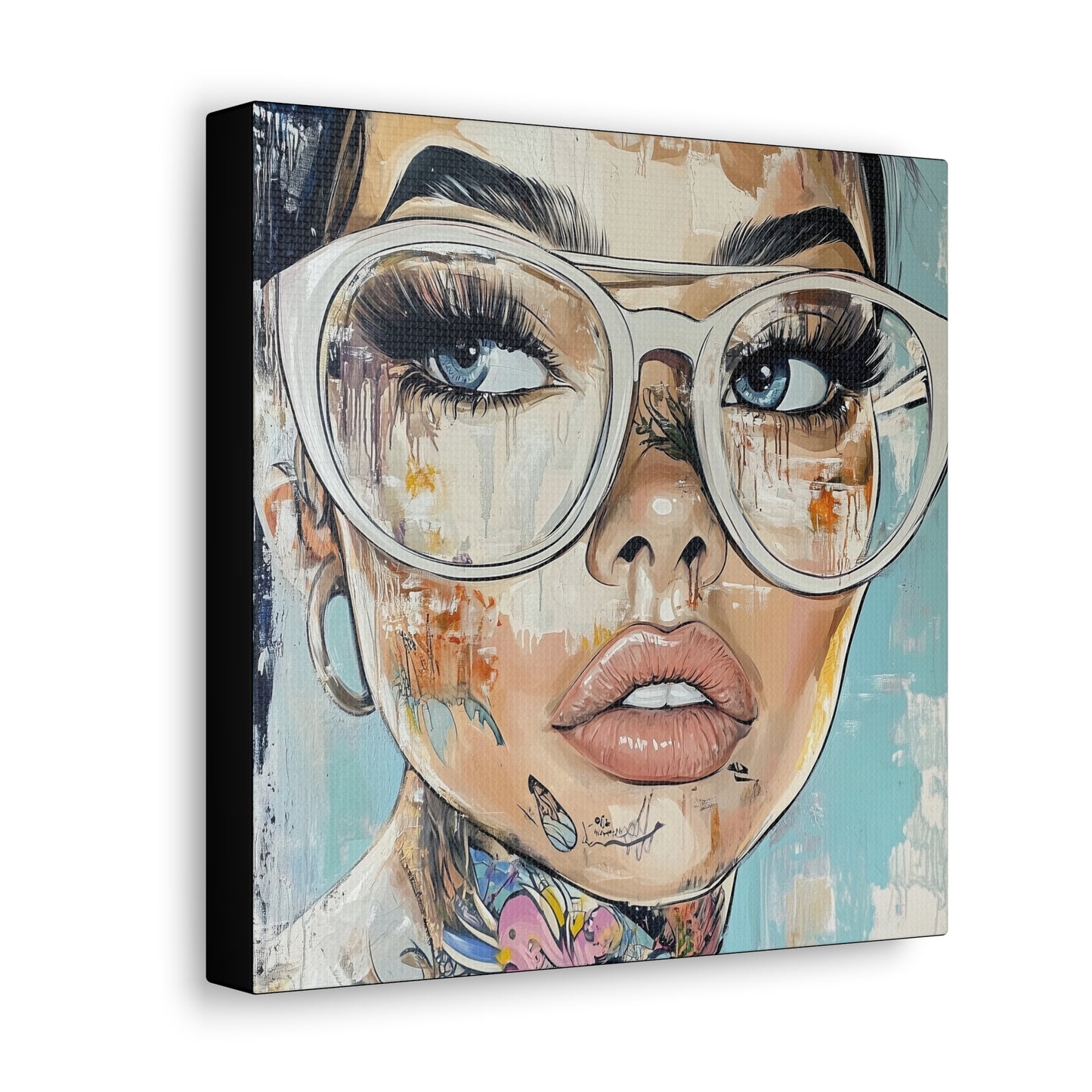 Canvas Gallery Wrap, Ladies in Lenses Wall Art, Abstract Femme Girl Art - Sabine