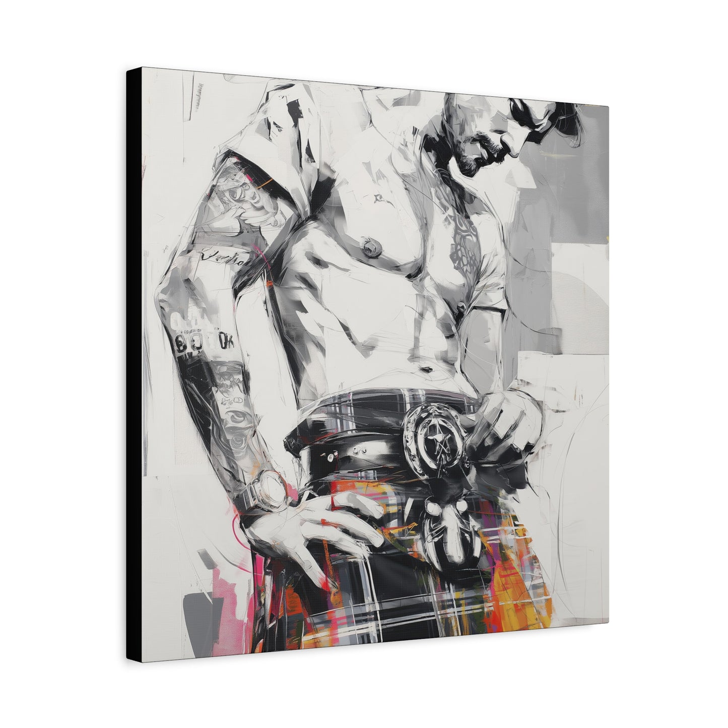 Gallery Wrapped Canvas, Kilts and Carnage Art Canvas, Erotic Pinup Art Canvas – Callum
