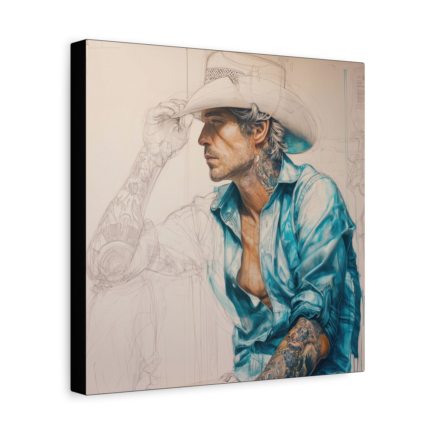 Gallery Wrapped Canvas, Wranglers and Wreckage Art Canvas, Erotic Pinup Art Canvas – Wade