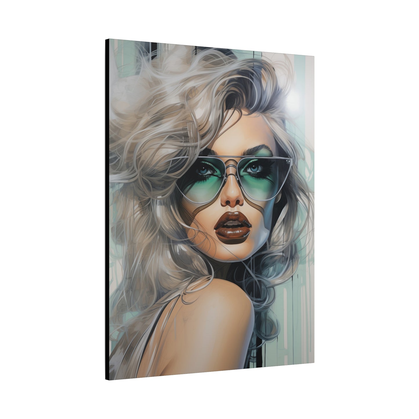 Canvas Gallery Wrapped High-Fashion Wall Art, Stylish Decor, Retro Femme Doll Pop Art – Natasha