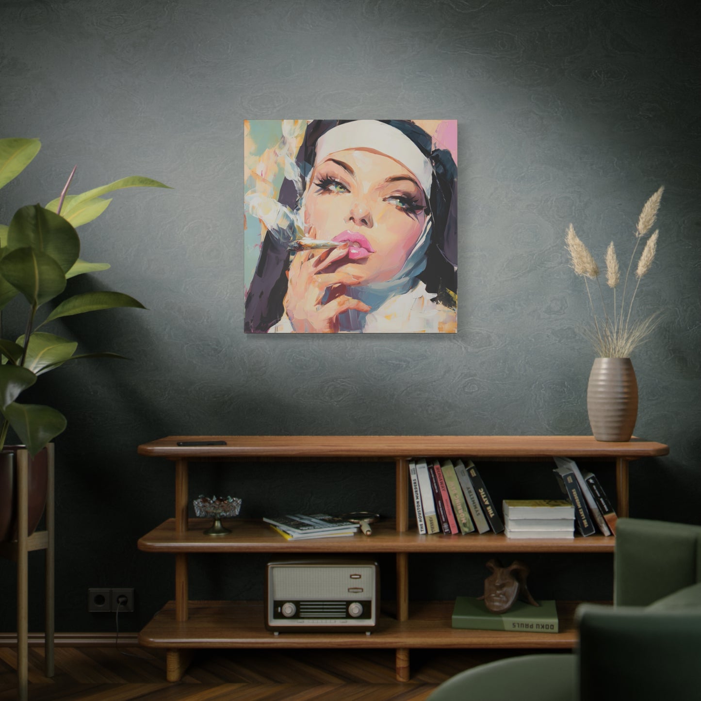Gallery Wrapped Canvas, Habits and Heresy Art Canvas, Naughty Nuns Art Canvas – Sister Felicity