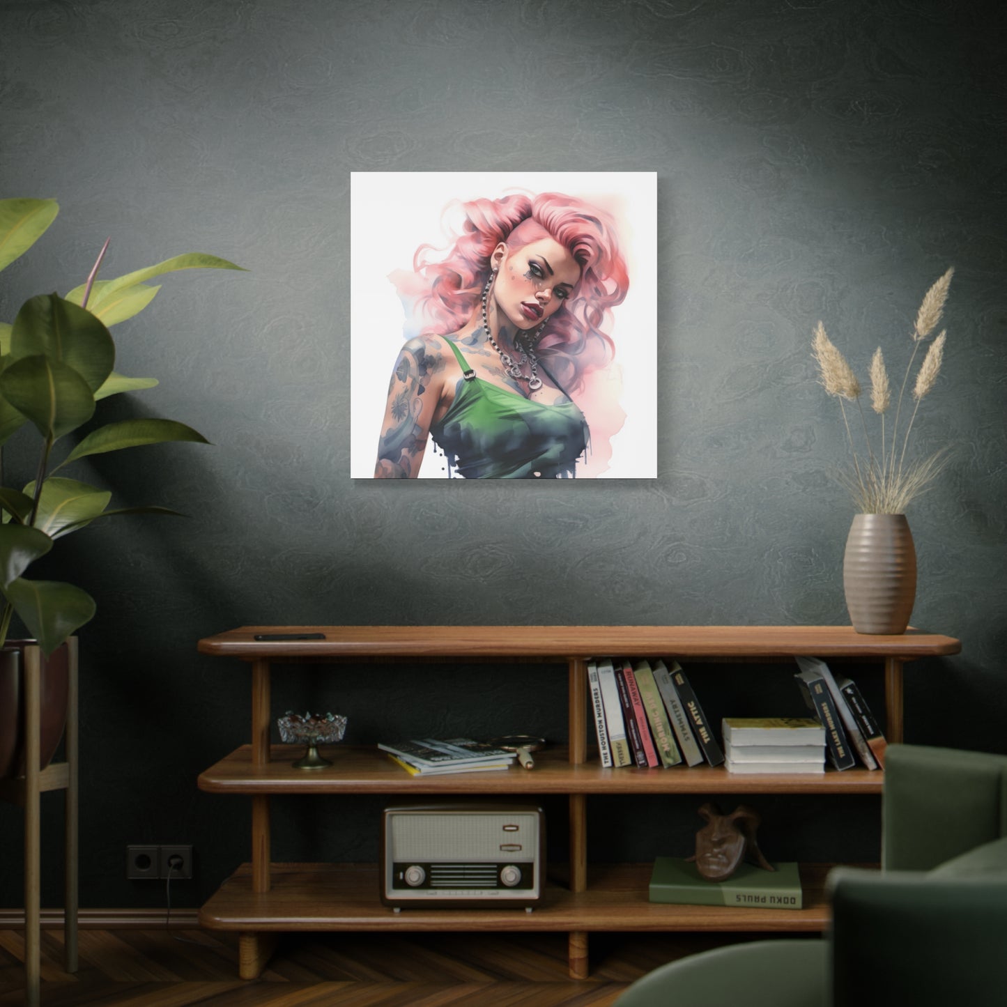 Gallery Wrapped Canvas, Edgy Tattooed Beauty, Urban Pop Art Canvas – Colette