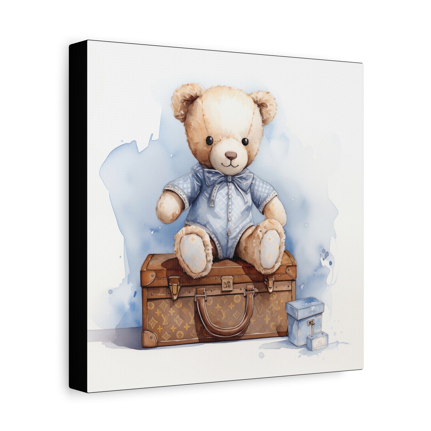 Canvas Gallery Wrap - Designer Trunk Bear Wall Art - Blu
