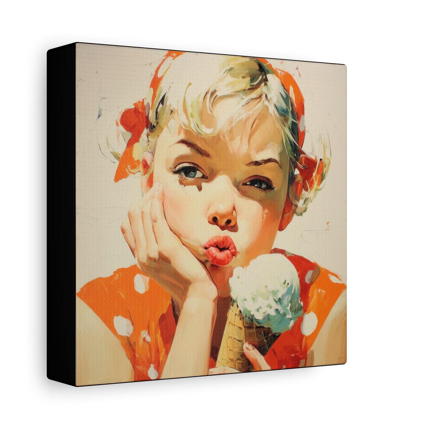 Gallery Wrapped Canvas, Sweet Summer Nostalgia, Sugar and Spice Art Canvas, Ice Cream Dreams Art – June