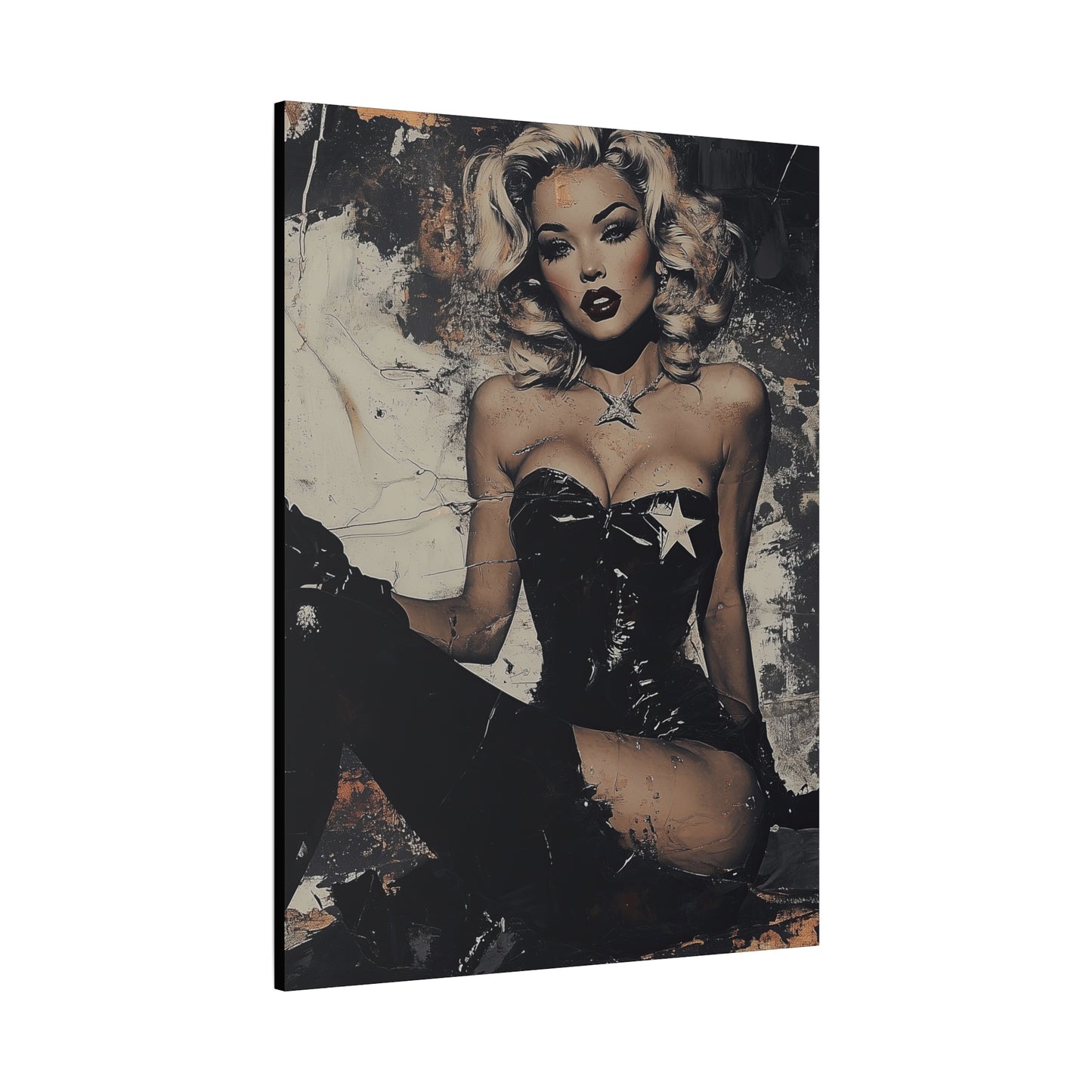Gallery Wrapped Canvas, Guilt and Grit Adult Art Canvas, Erotic Pinup Art Canvas – Bianca