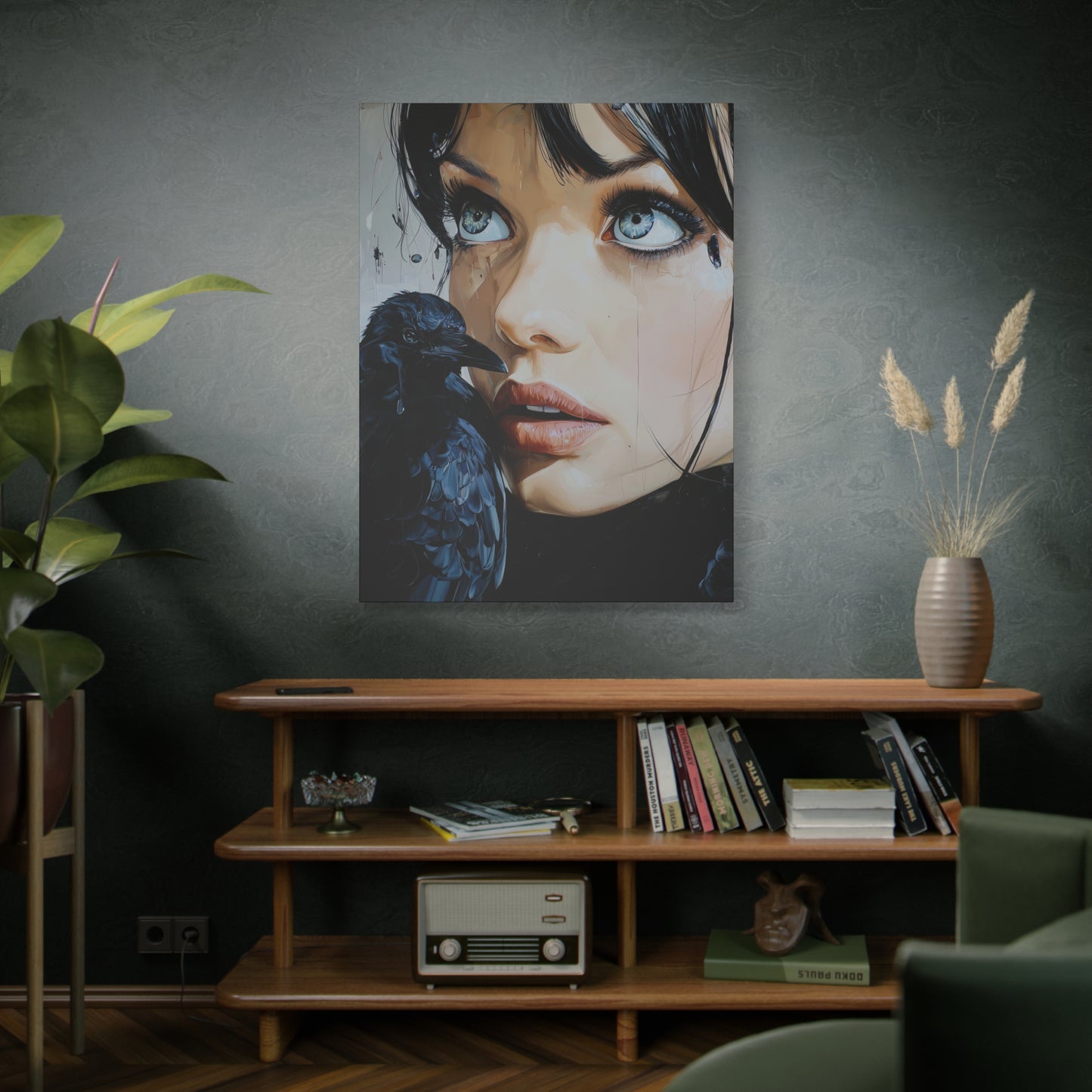 Gallery Wrapped Canvas, Myth and Bones Gothic Art Canvas, Dark Muse Canvas - Azula