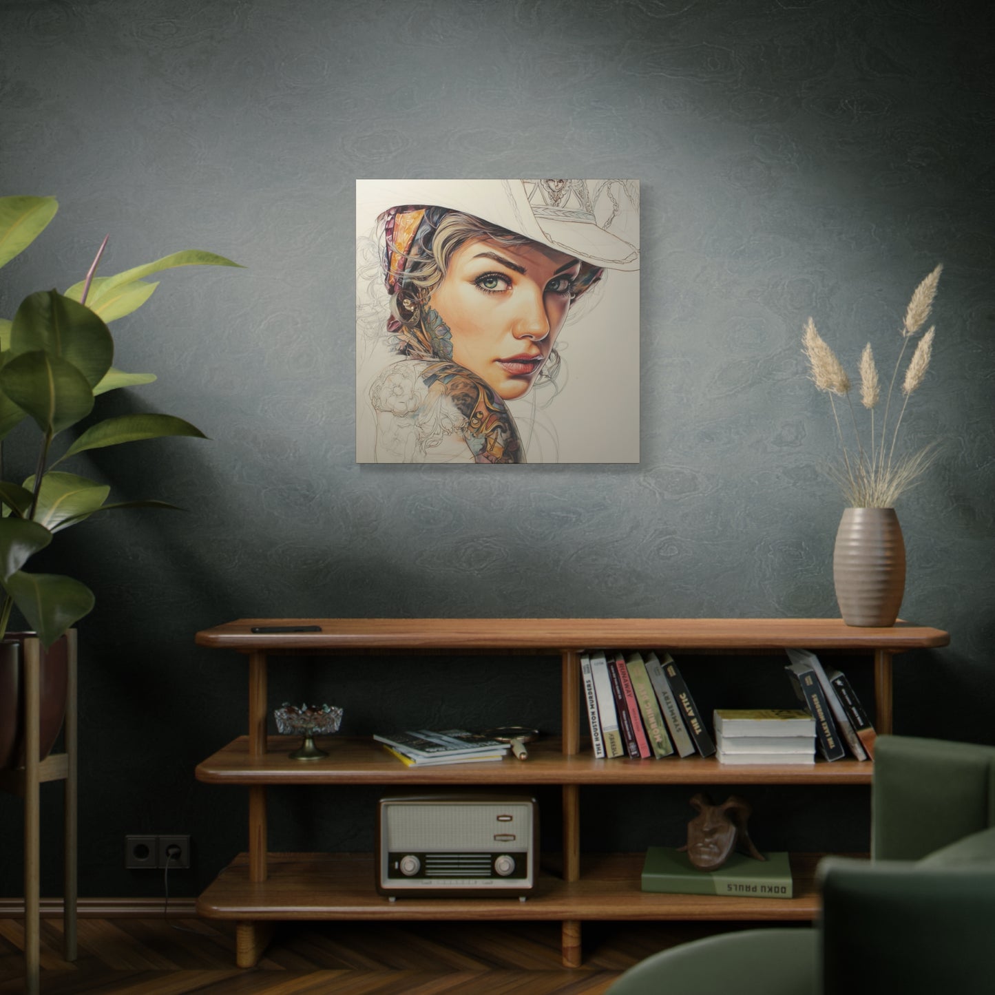 Gallery Wrapped Canvas, Wranglers and Wreckage Art Canvas, Erotic Pinup Art Canvas – Shiloh