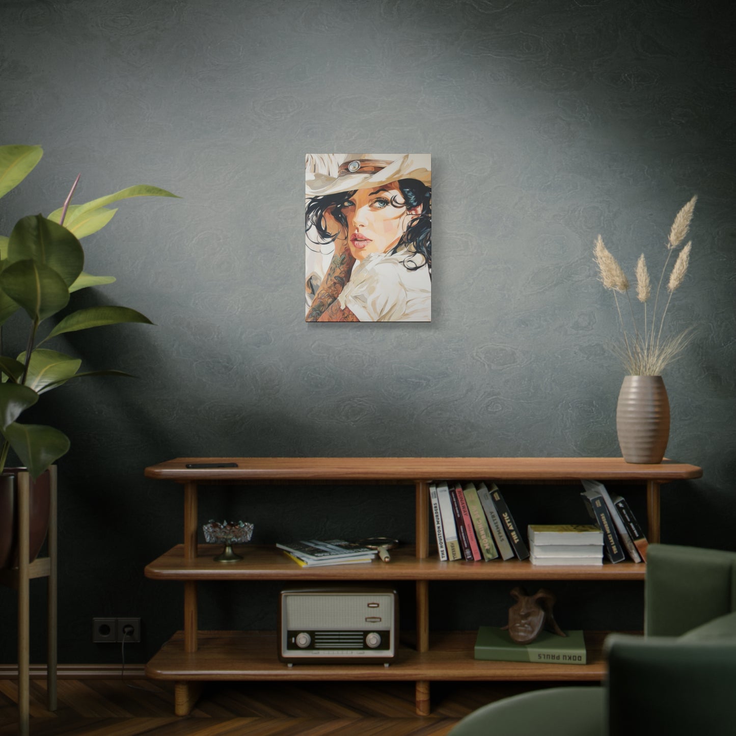 Gallery Wrapped Canvas, Wranglers and Wreckage Art Canvas, Erotic Pinup Art Canvas – Lacey