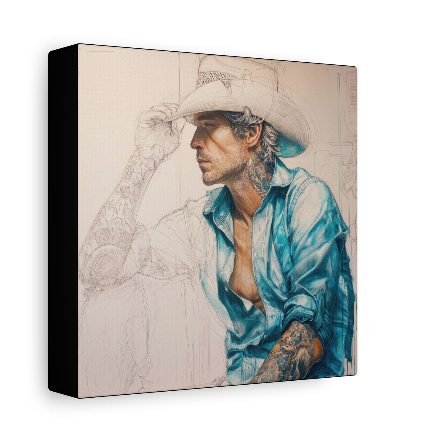 Gallery Wrapped Canvas, Wranglers and Wreckage Art Canvas, Erotic Pinup Art Canvas – Wade