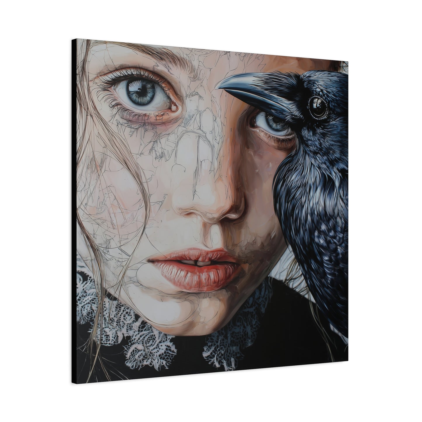 Gallery Wrapped Canvas, Myth and Bones Gothic Art Canvas, Dark Muse Canvas - Clio