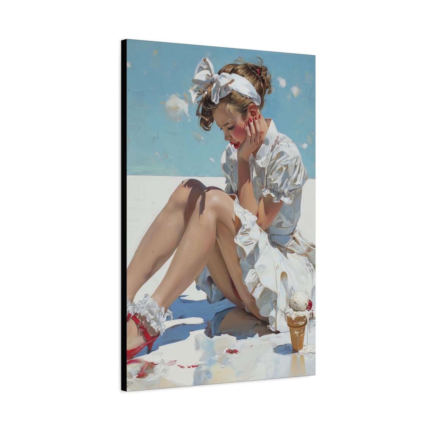 Gallery Wrapped Canvas, Sweet Summer Nostalgia, Sugar and Spice Art Canvas, Ice Cream Dreams Art – Polly