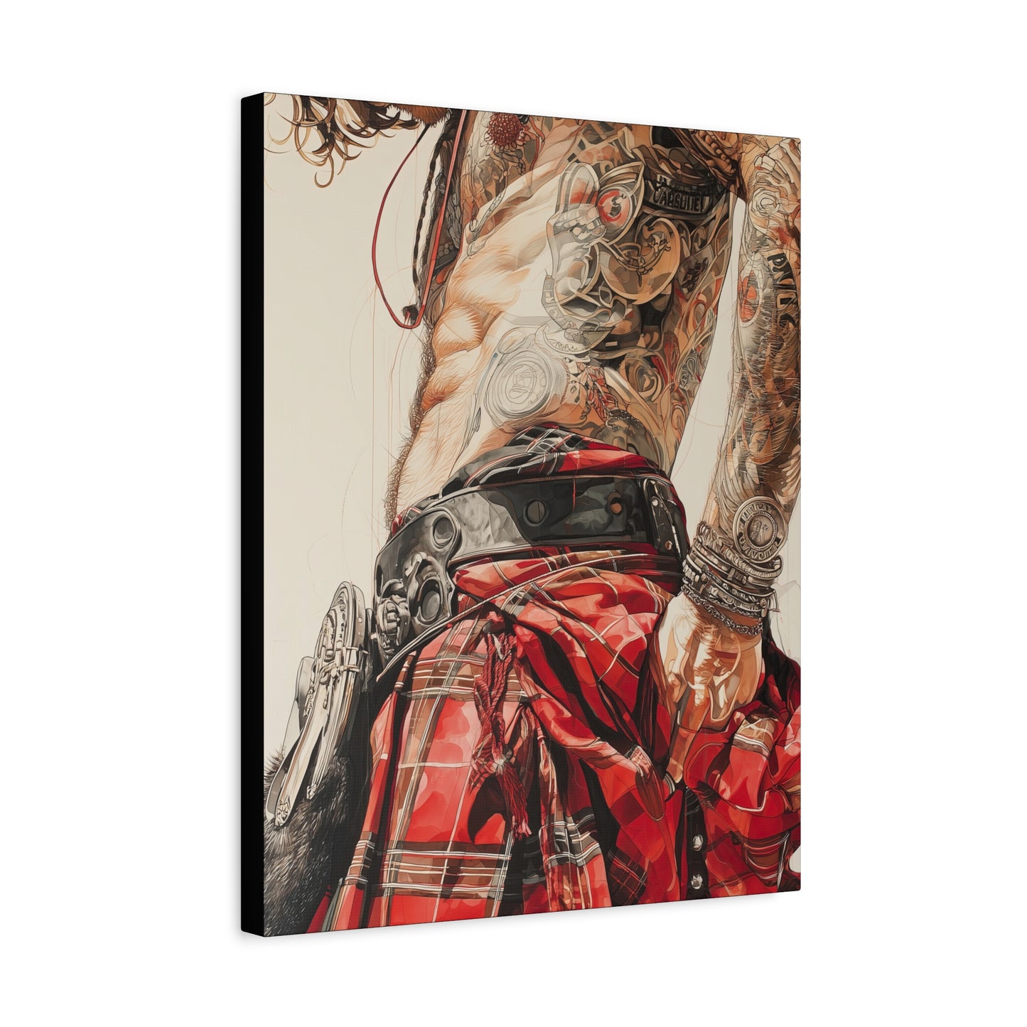 Gallery Wrapped Canvas, Kilts and Carnage Art Canvas, Erotic Pinup Art Canvas – Ronan