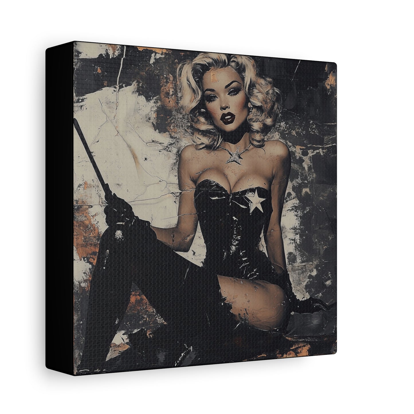 Gallery Wrapped Canvas, Guilt and Grit Adult Art Canvas, Erotic Pinup Art Canvas – Bianca