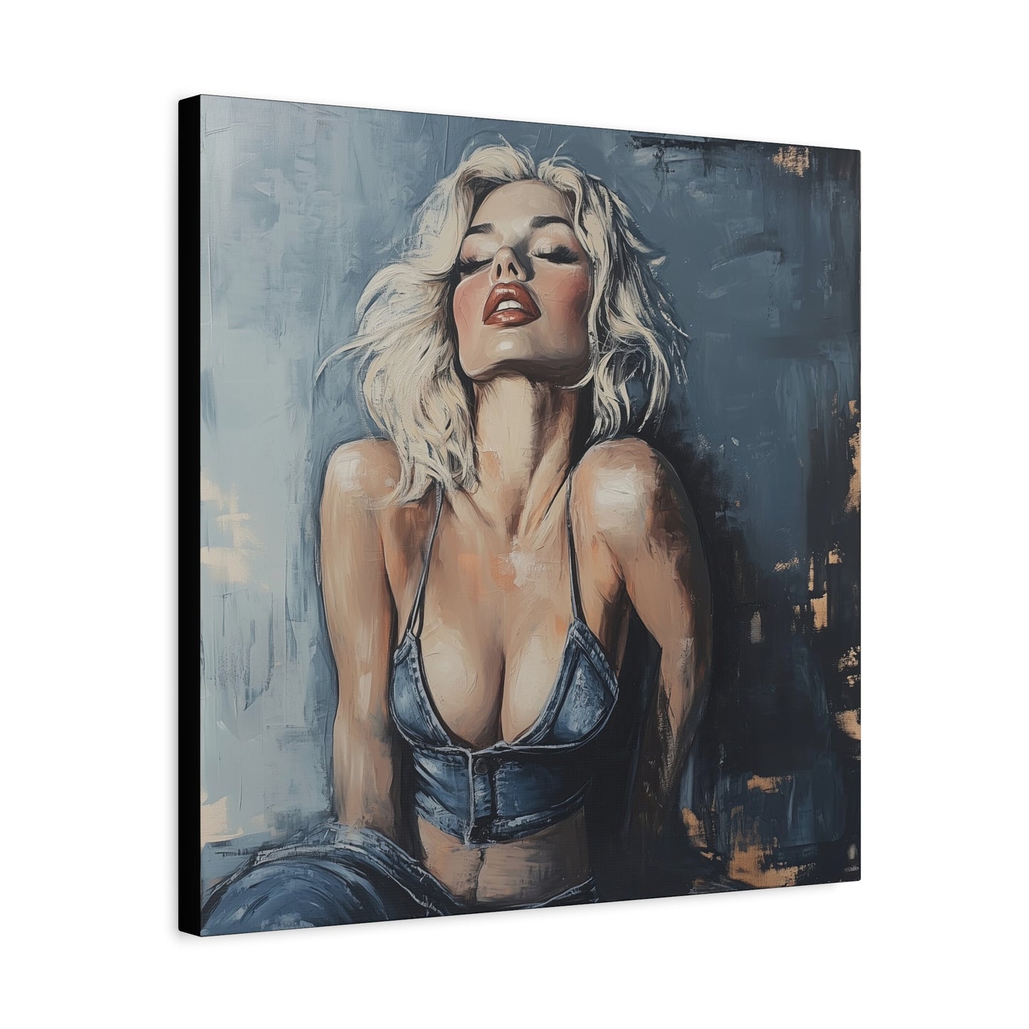 Gallery Wrapped Canvas, Guilt and Grit Adult Art Canvas, Erotic Pinup Art Canvas – Leona
