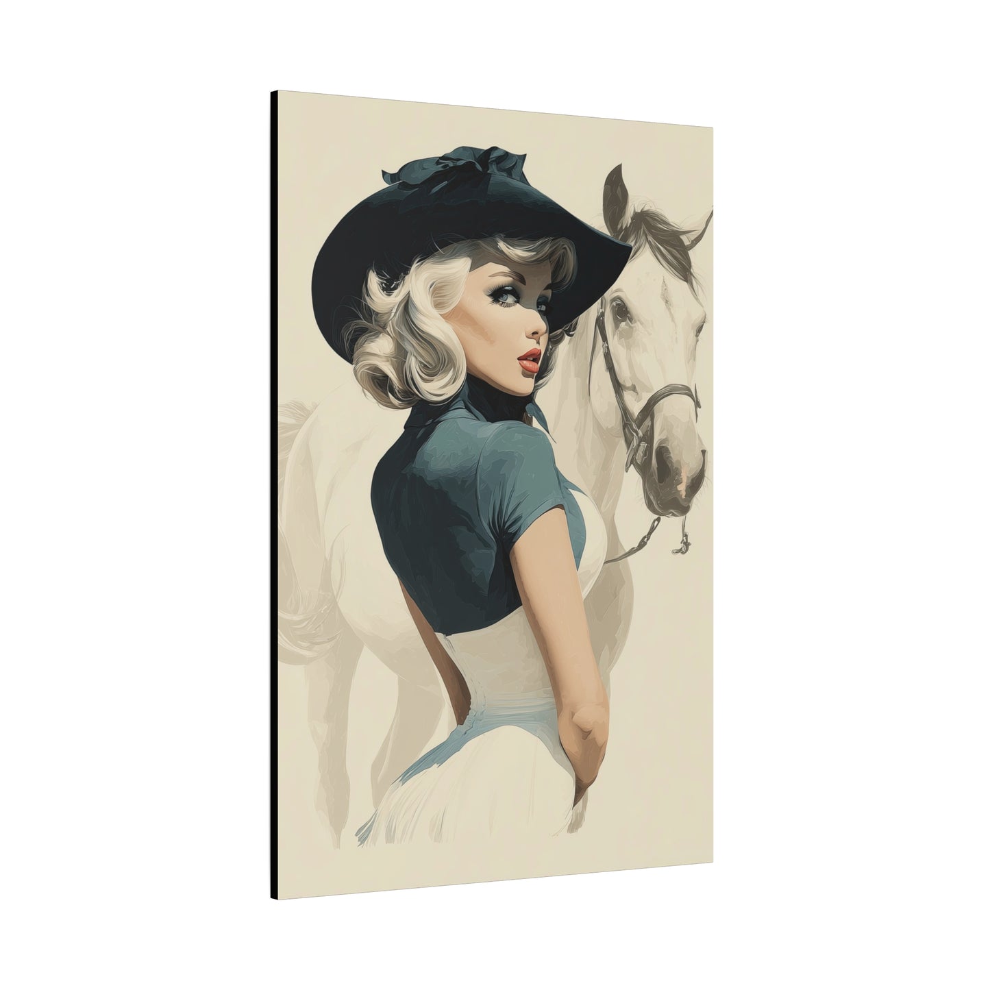 Gallery Wrapped Canvas, Wranglers and Wreckage Art Canvas, Erotic Pinup Art Canvas – Ruby