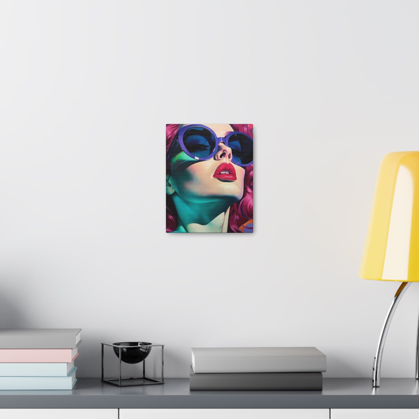 Canvas Gallery Wrapped High-Fashion Wall Art, Stylish Decor, Retro Femme Doll Pop Art – Electra