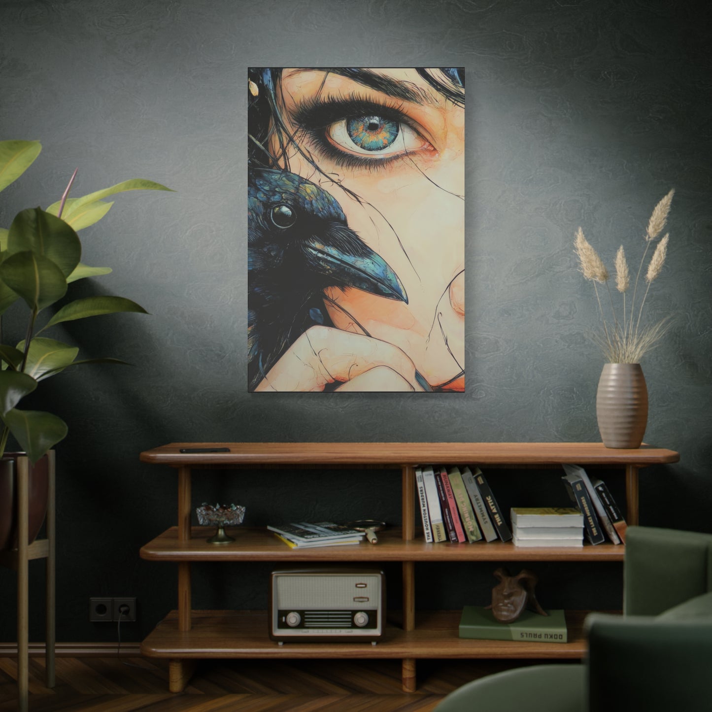 Gallery Wrapped Canvas, Myth and Bones Gothic Art Canvas, Dark Muse Canvas - Zephyra