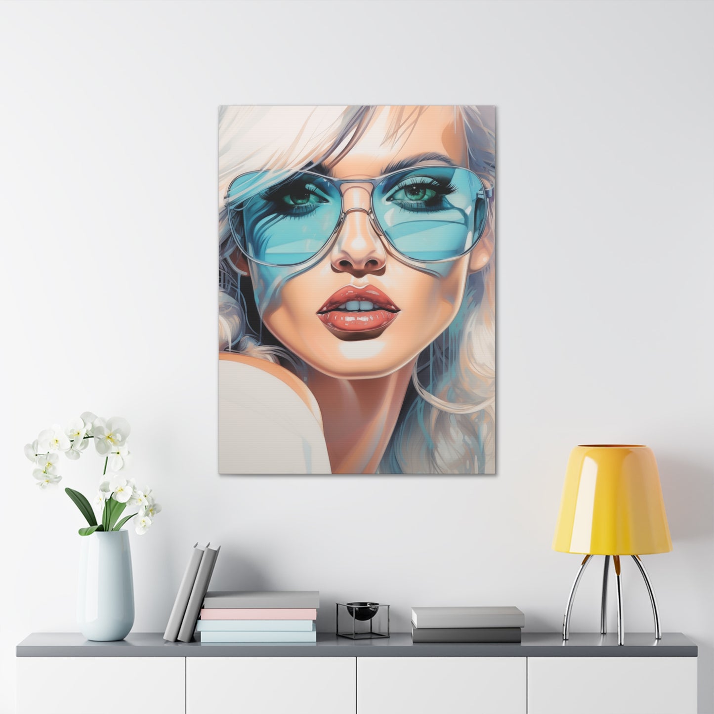 Canvas Gallery Wrapped High-Fashion Wall Art, Stylish Decor, Retro Femme Doll Pop Art – Nova