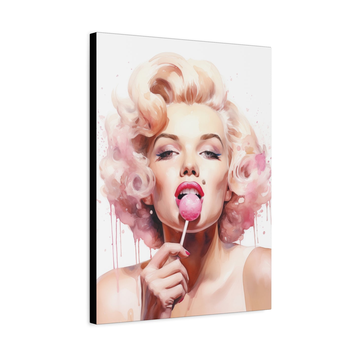 Canvas Wall Art, Gallery Wrapped Pop Art, Celebrity Wall Art – Marilyn Monroe - Lollipop