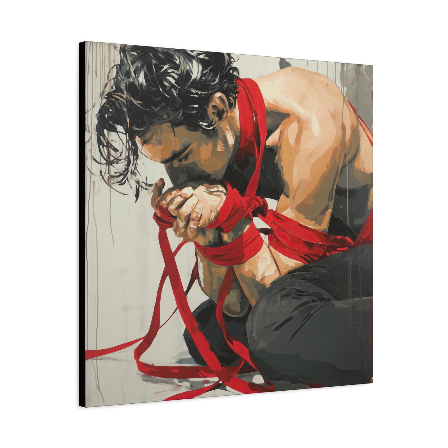 Gallery Wrapped Canvas, Ropes and Reverence Art Canvas, Erotic Shibari Art Canvas – Theo