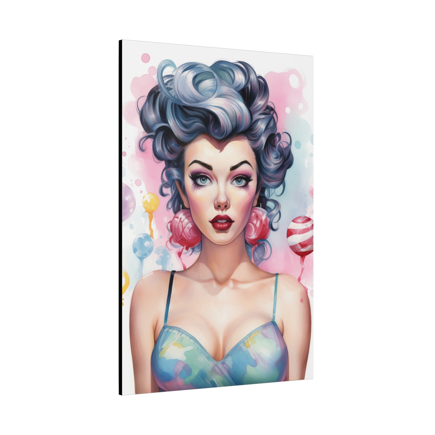 Canvas Gallery Wrapped High-Fashion Wall Art, Stylish Decor, Retro Femme Doll Pop Art – Poppy