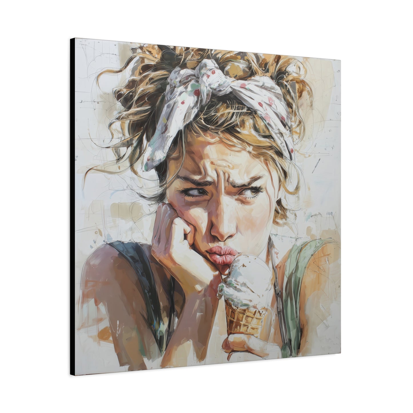 Gallery Wrapped Canvas, Sweet Summer Nostalgia, Sugar and Spice Art Canvas, Ice Cream Dreams Art – Josie