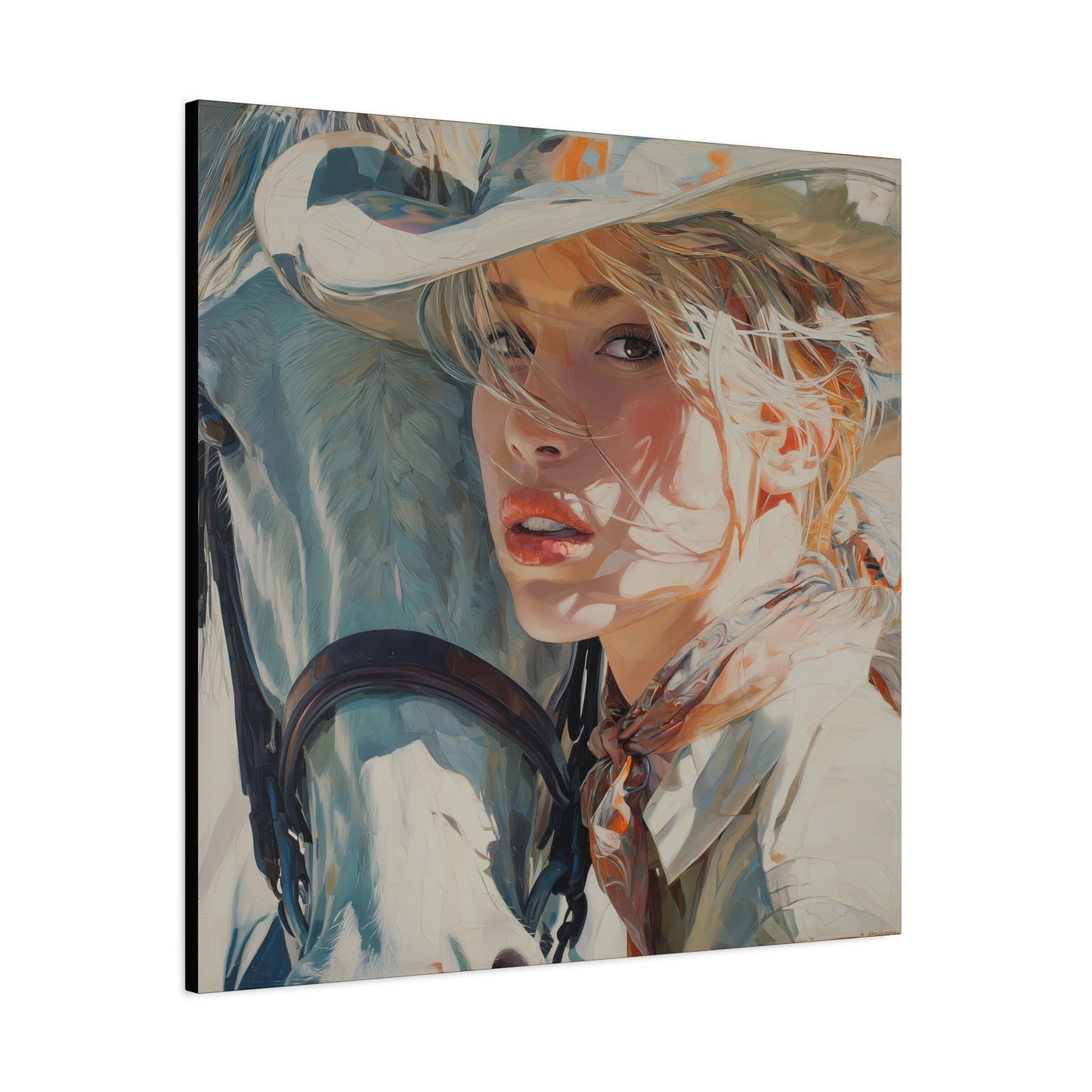 Gallery Wrapped Canvas, Wranglers and Wreckage Art Canvas, Erotic Pinup Art Canvas – Dakota