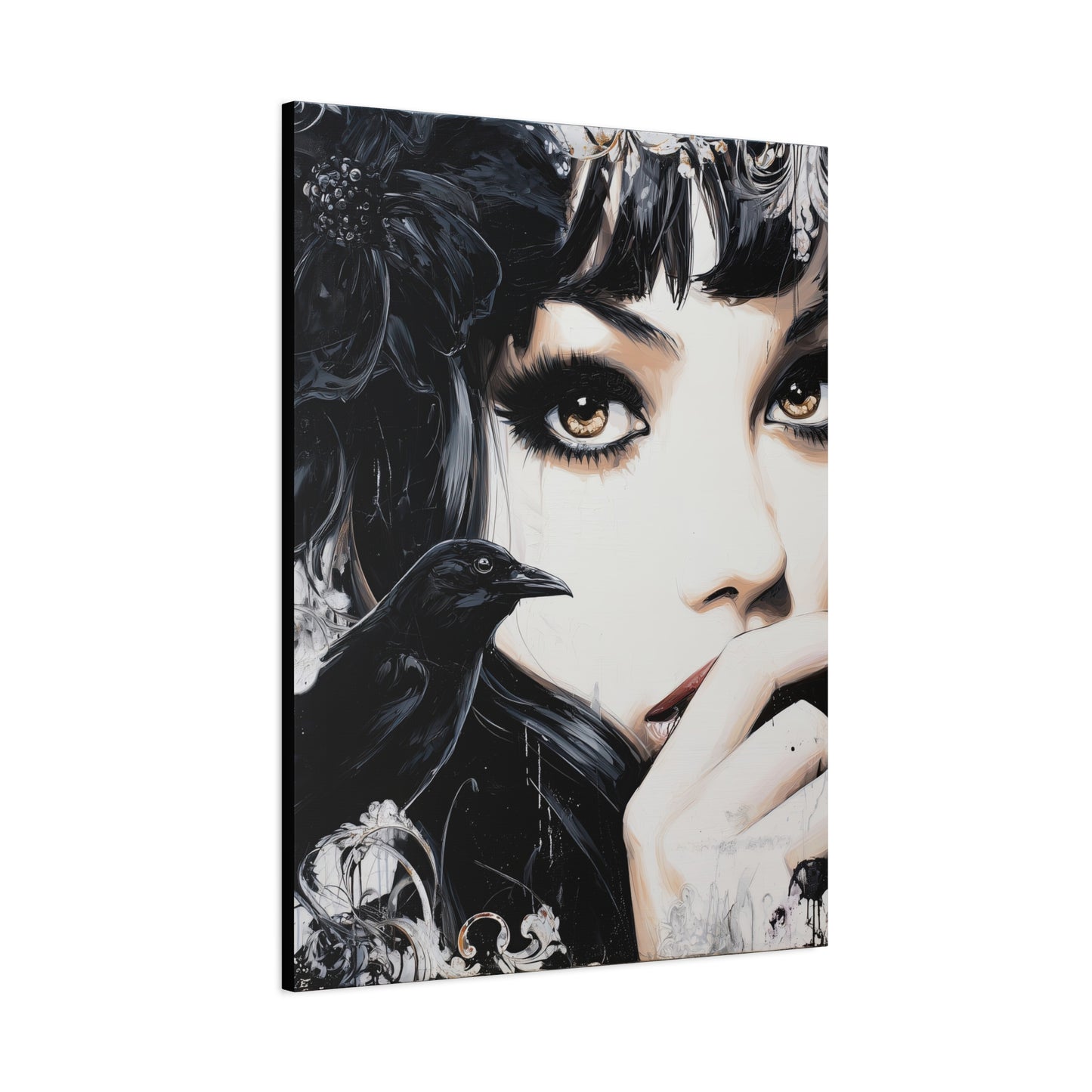 Gallery Wrapped Canvas, Myth and Bones Gothic Art Canvas, Dark Muse Canvas - Sable