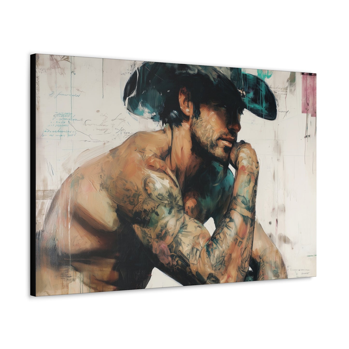 Gallery Wrapped Canvas, Wranglers and Wreckage Art Canvas, Erotic Pinup Art Canvas – Jimmy