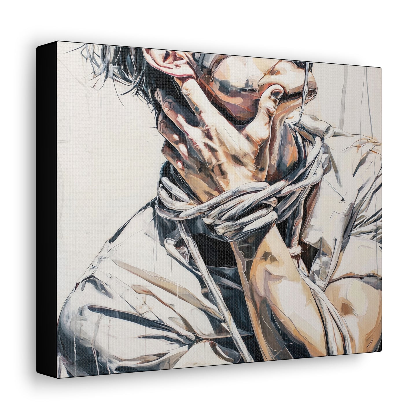 Gallery Wrapped Canvas, Ropes and Reverence Art Canvas, Erotic Shibari Art Canvas – Gary