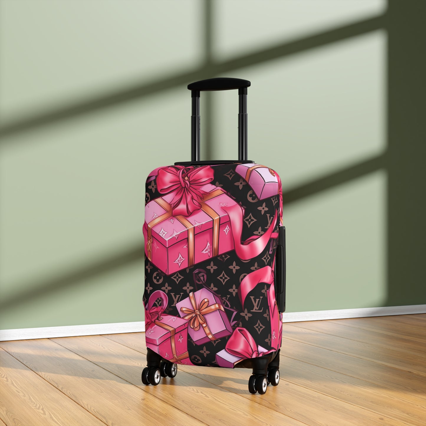 Designer Inspired Luggage Cover - LV Hot Pink