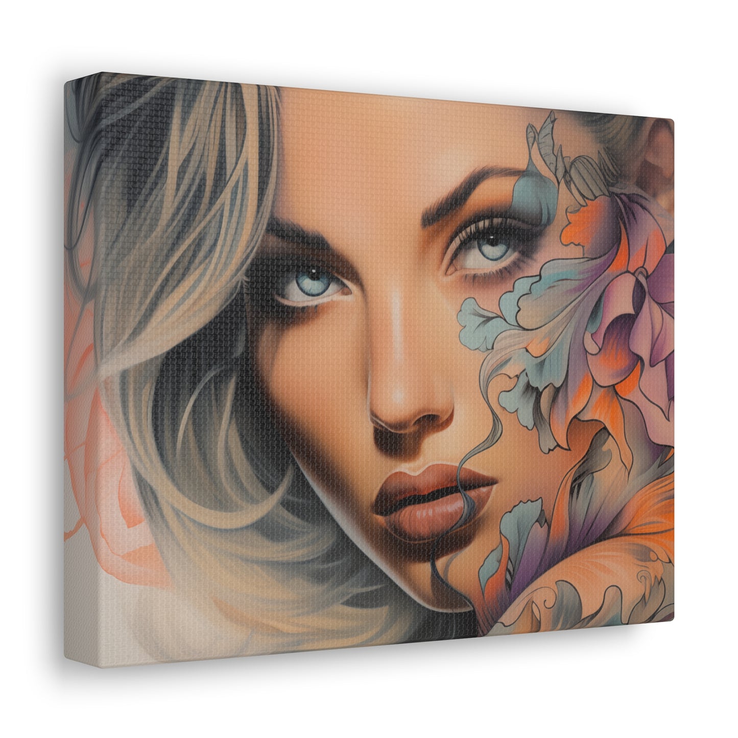 Gallery Wrapped Canvas, Edgy Tattooed Beauty, Urban Pop Art Canvas – Bella