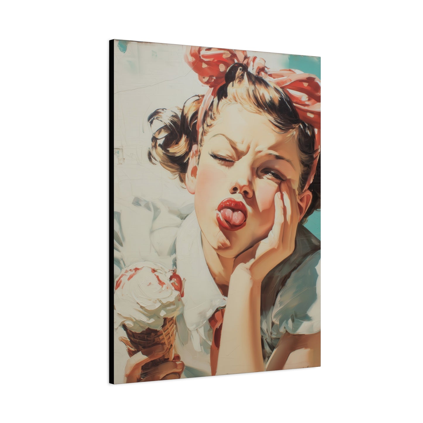 Gallery Wrapped Canvas, Sweet Summer Nostalgia, Sugar and Spice Art Canvas, Ice Cream Dreams Art – Angie