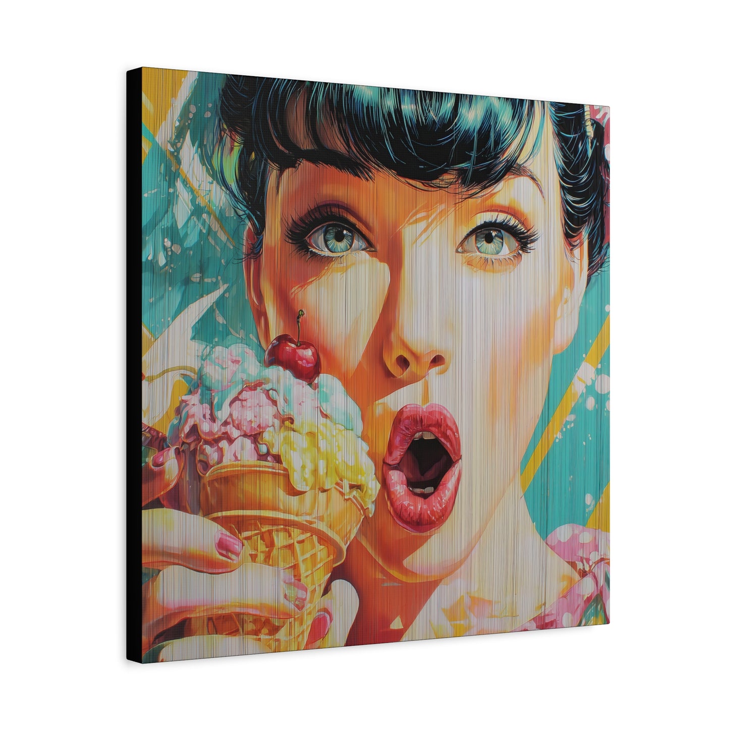 Gallery Wrapped Canvas, Sweet Summer Nostalgia, Sugar and Spice Art Canvas, Ice Cream Dreams Art – Penny