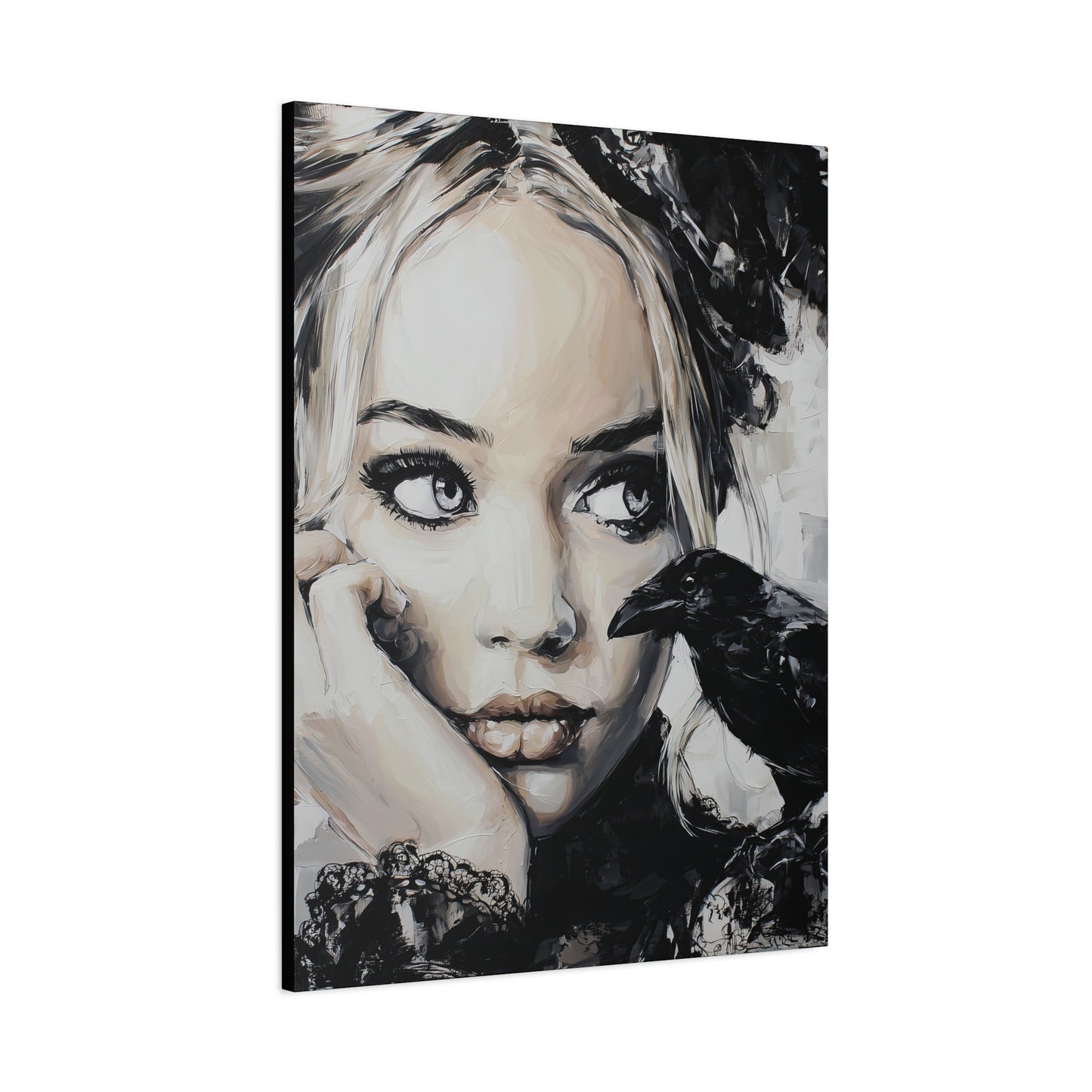 Gallery Wrapped Canvas, Myth and Bones Gothic Art Canvas, Dark Muse Canvas - Nicolette