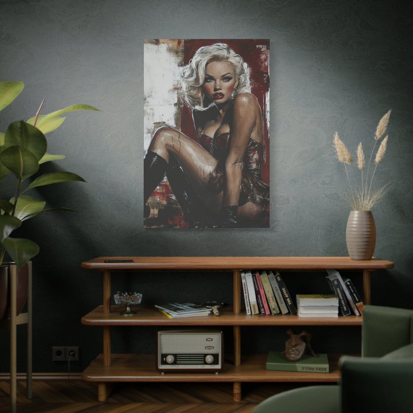 Gallery Wrapped Canvas, Guilt and Grit Adult Art Canvas, Erotic Pinup Art Canvas – Valentina