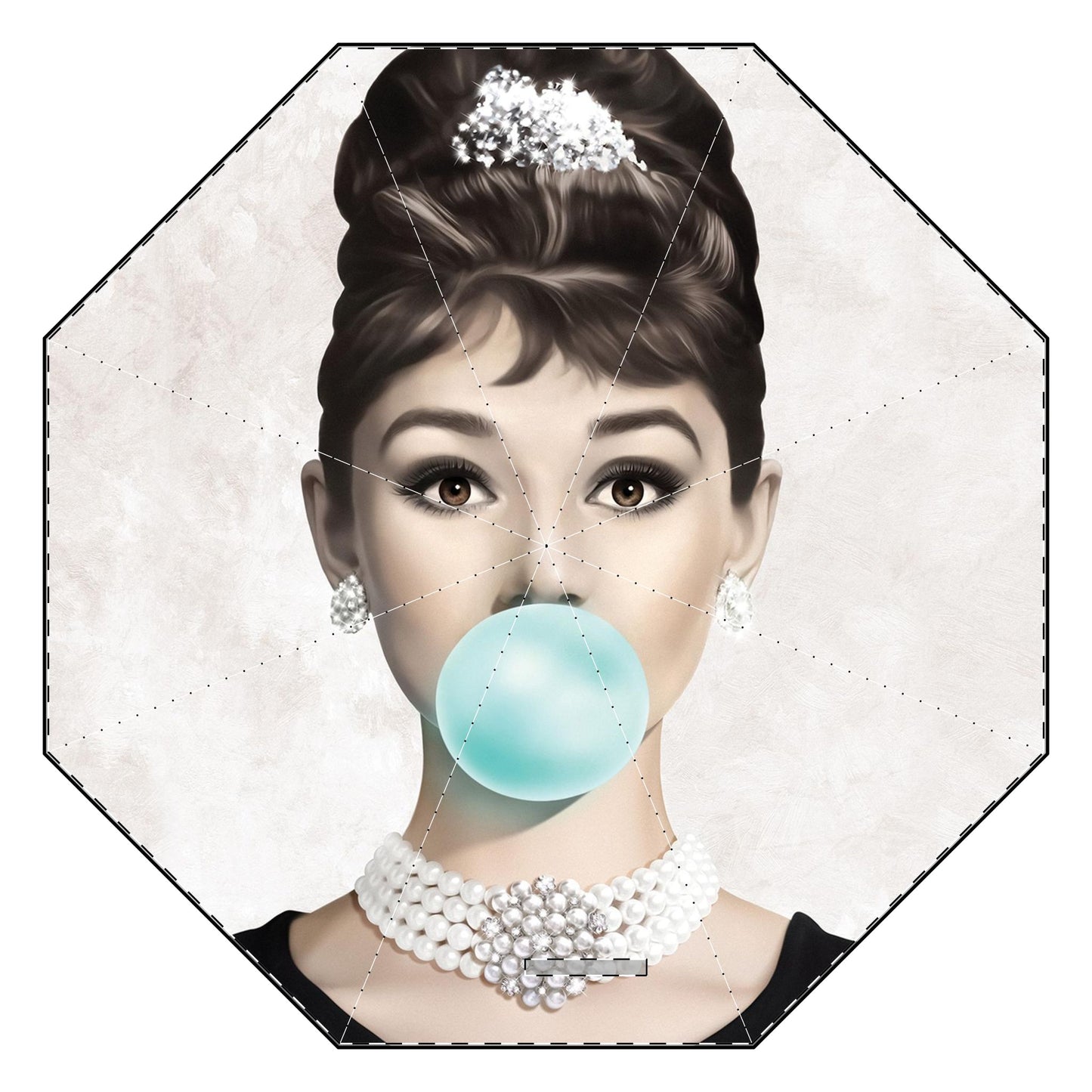 Semi-Automatic Foldable Umbrella - Audrey Hepburn Bubblegum