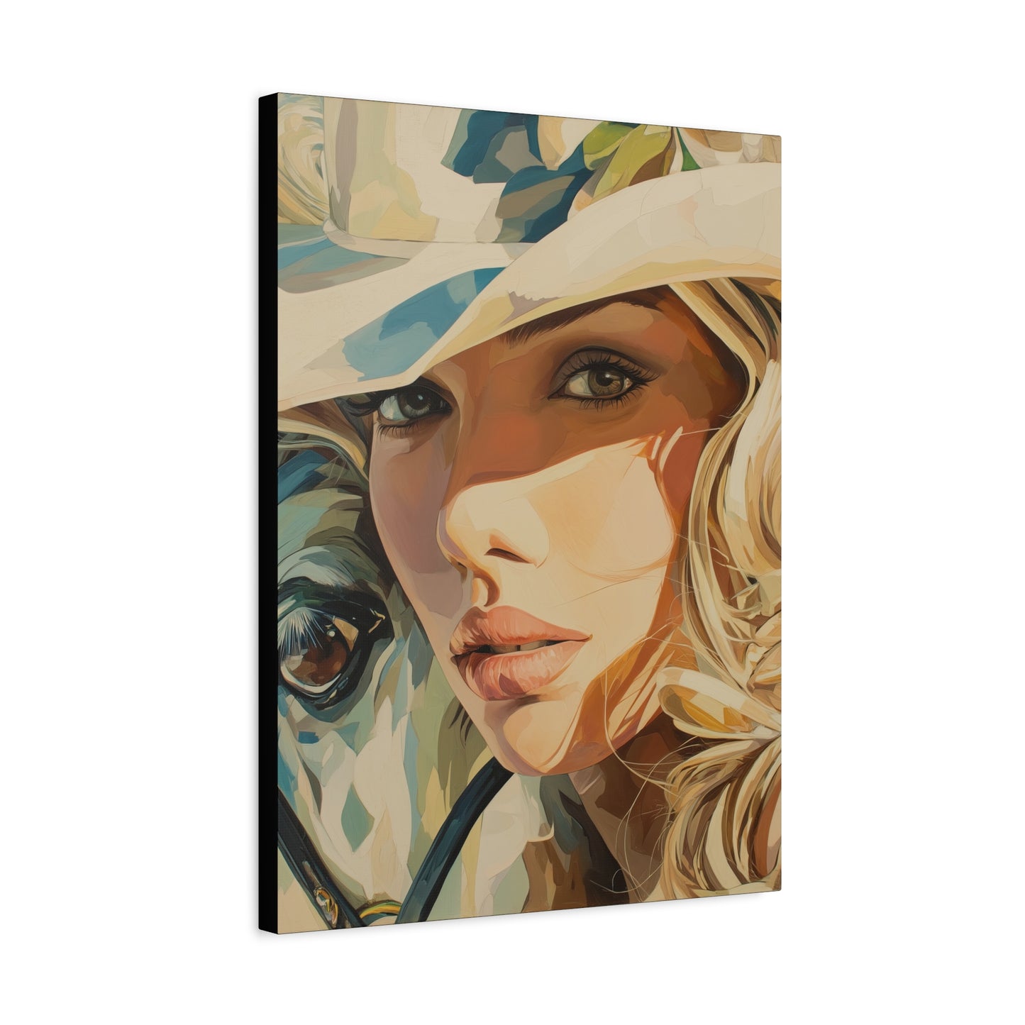 Gallery Wrapped Canvas, Wranglers and Wreckage Art Canvas, Erotic Pinup Art Canvas – Belle