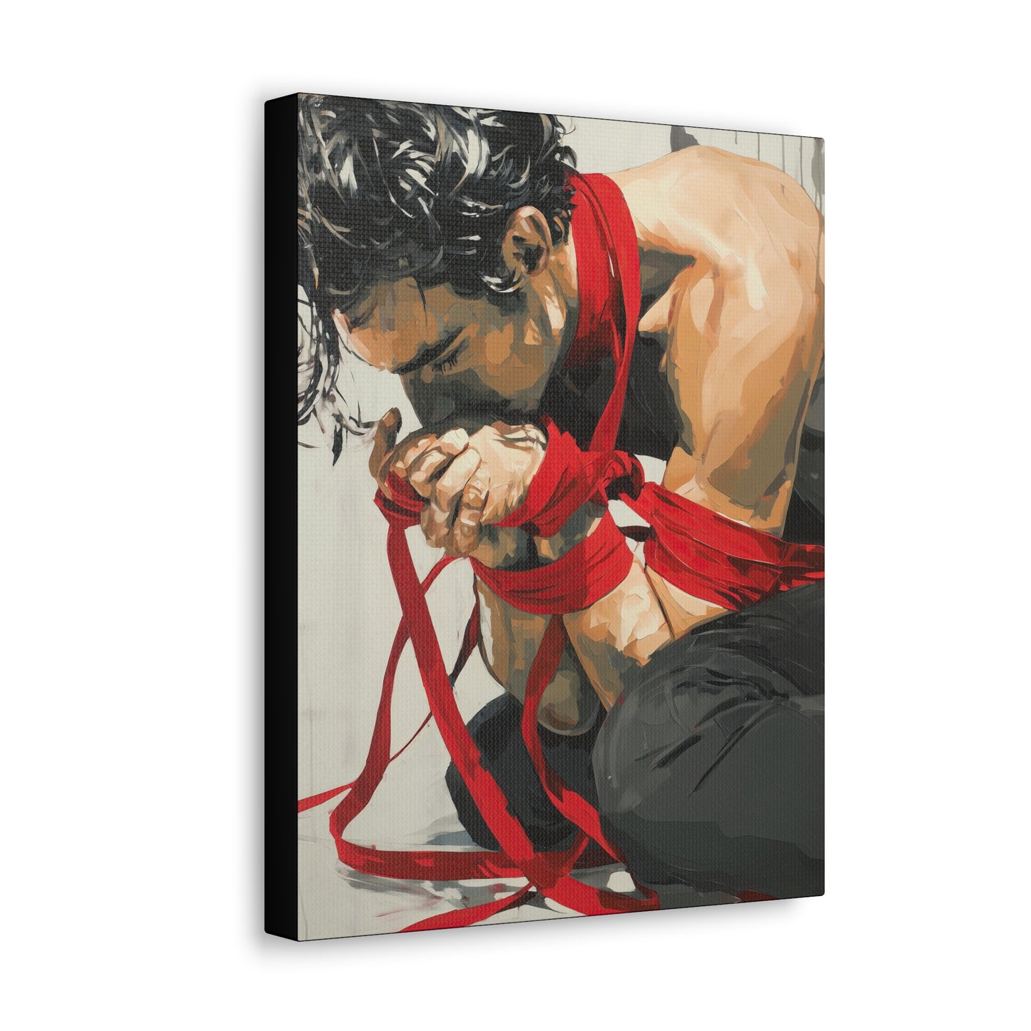 Gallery Wrapped Canvas, Ropes and Reverence Art Canvas, Erotic Shibari Art Canvas – Theo