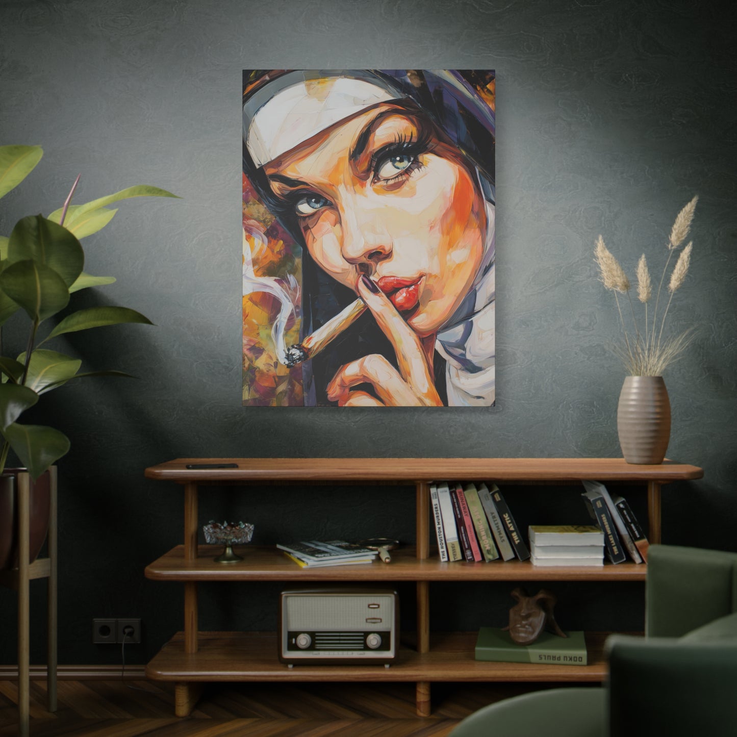 Gallery Wrapped Canvas, Habits and Heresy Art Canvas, Naughty Nuns Art Canvas – Sister Celestine