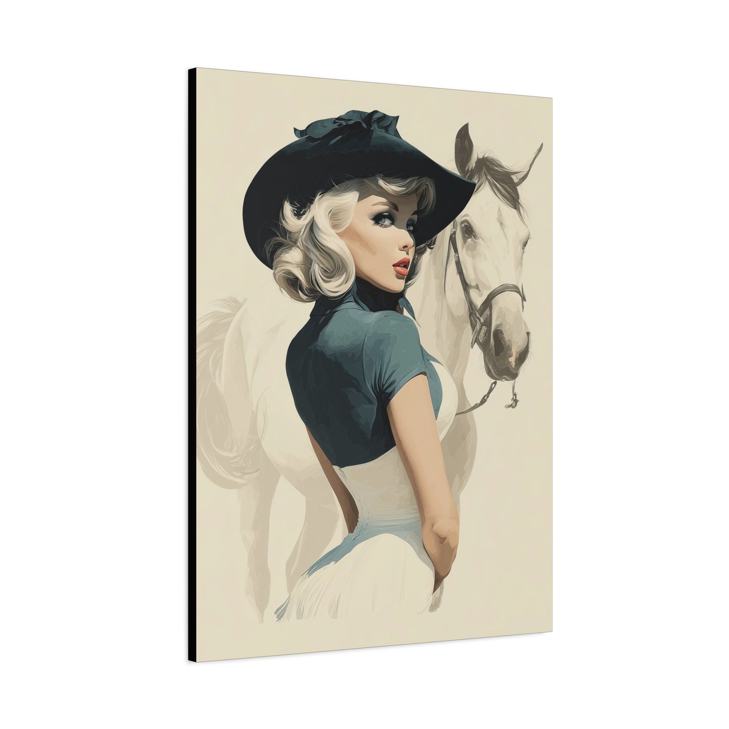 Gallery Wrapped Canvas, Wranglers and Wreckage Art Canvas, Erotic Pinup Art Canvas – Ruby