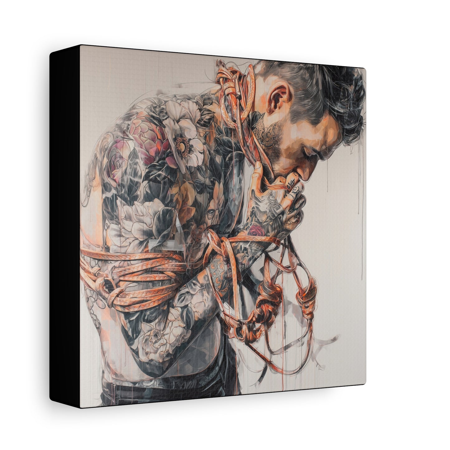 Gallery Wrapped Canvas, Ropes and Reverence Art Canvas, Erotic Shibari Art Canvas – Zev