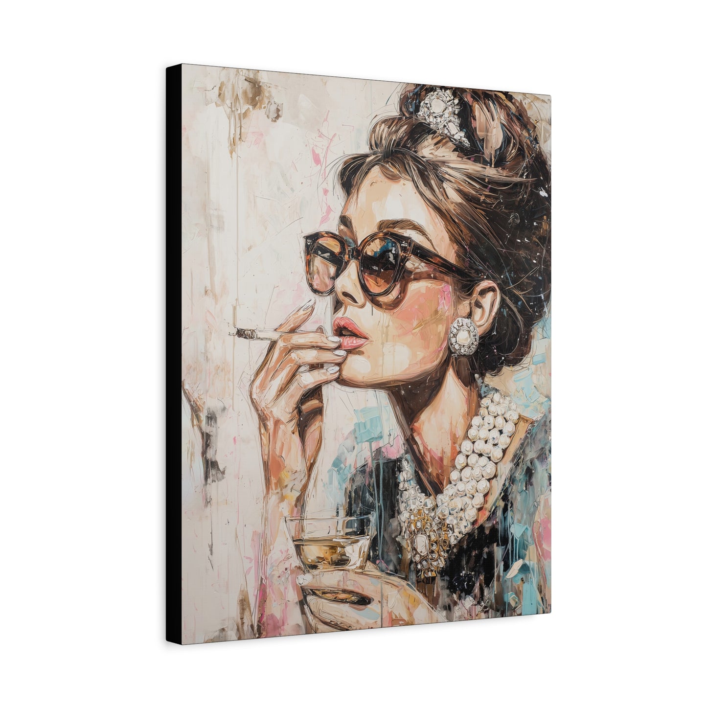 Gallery Wrapped Canvas, The Diva Project Art Canvas, Pinup Art Canvas – Audrey Hepburn - TWO