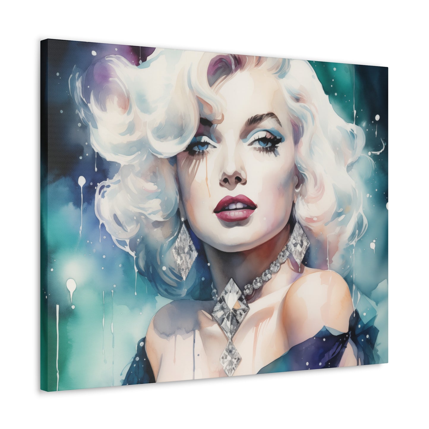 Canvas Wall Art, Gallery Wrapped Pop Art, Celebrity Wall Art – Marilyn Monroe - Diamonds