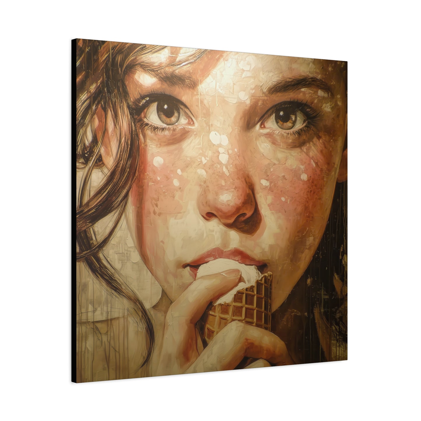 Gallery Wrapped Canvas, Sweet Summer Nostalgia, Sugar and Spice Art Canvas, Ice Cream Dreams Art – Fern