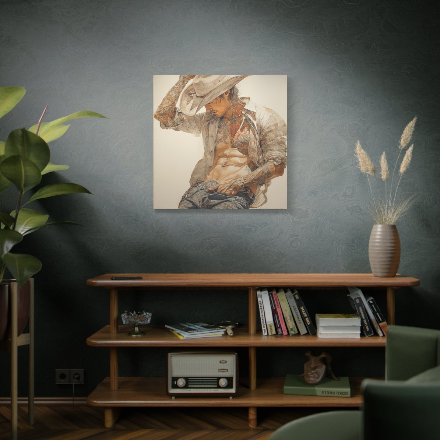 Gallery Wrapped Canvas, Wranglers and Wreckage Art Canvas, Erotic Pinup Art Canvas – Levi