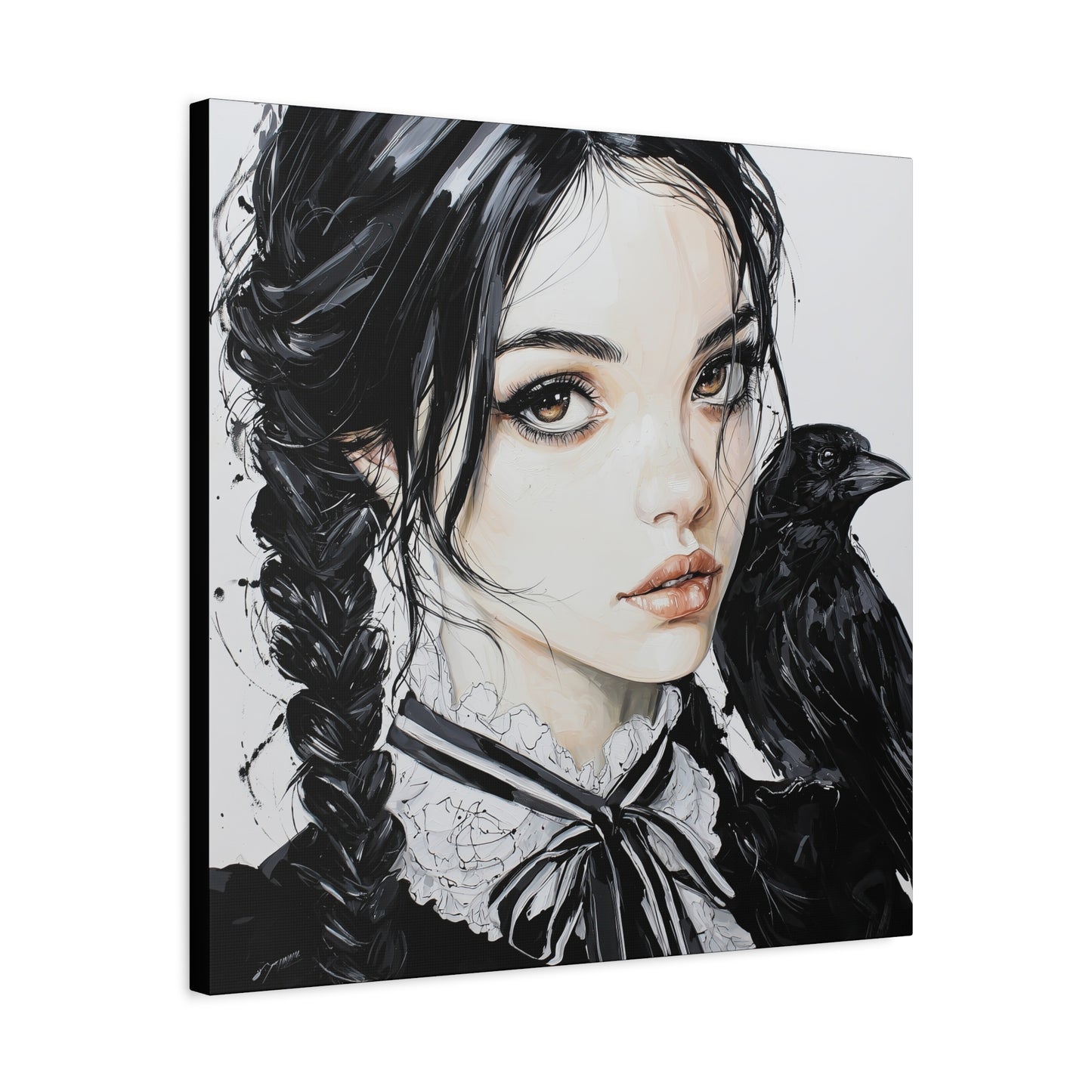 Gallery Wrapped Canvas, Myth and Bones Gothic Art Canvas, Dark Muse Canvas - Elowen
