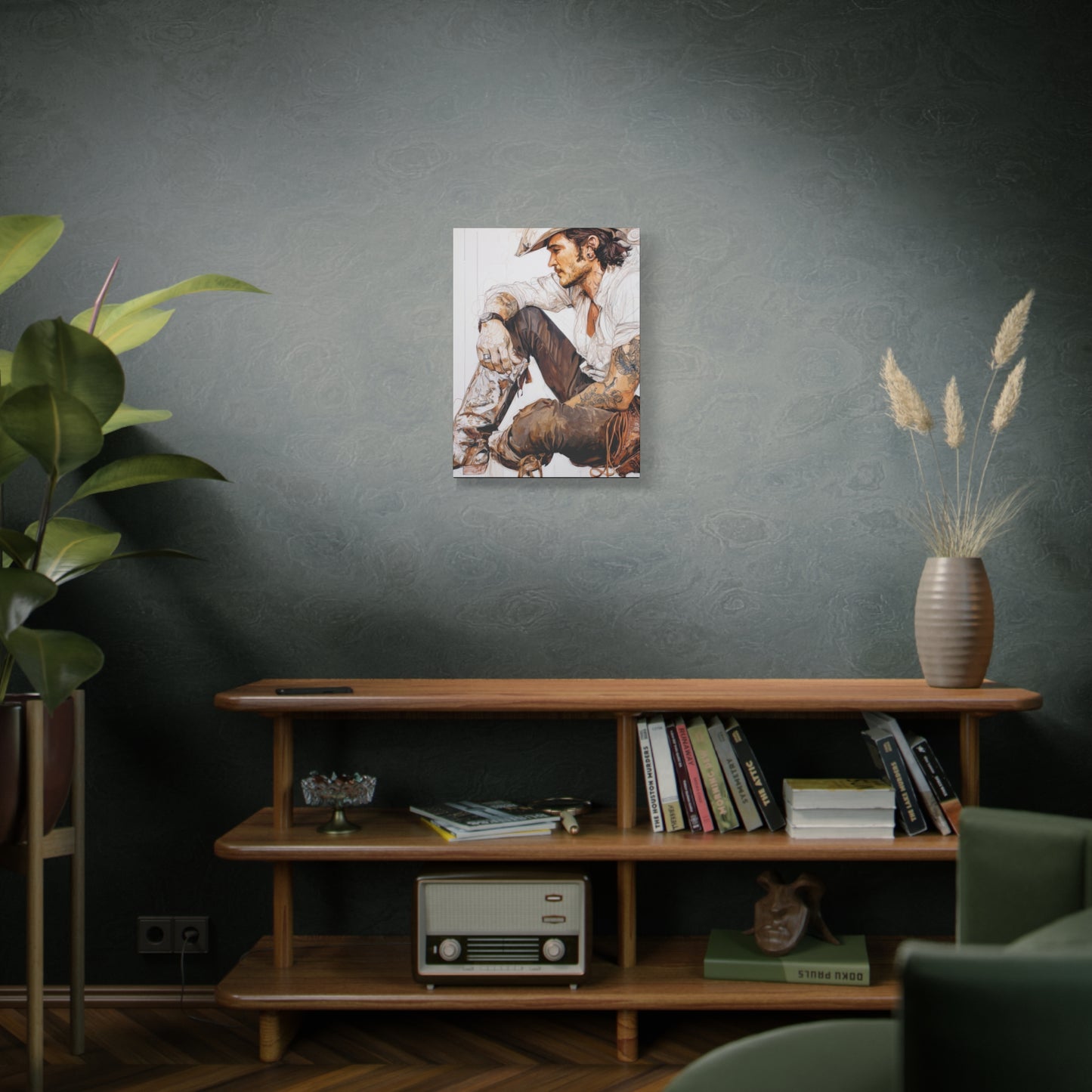 Gallery Wrapped Canvas, Wranglers and Wreckage Art Canvas, Erotic Pinup Art Canvas – Boone